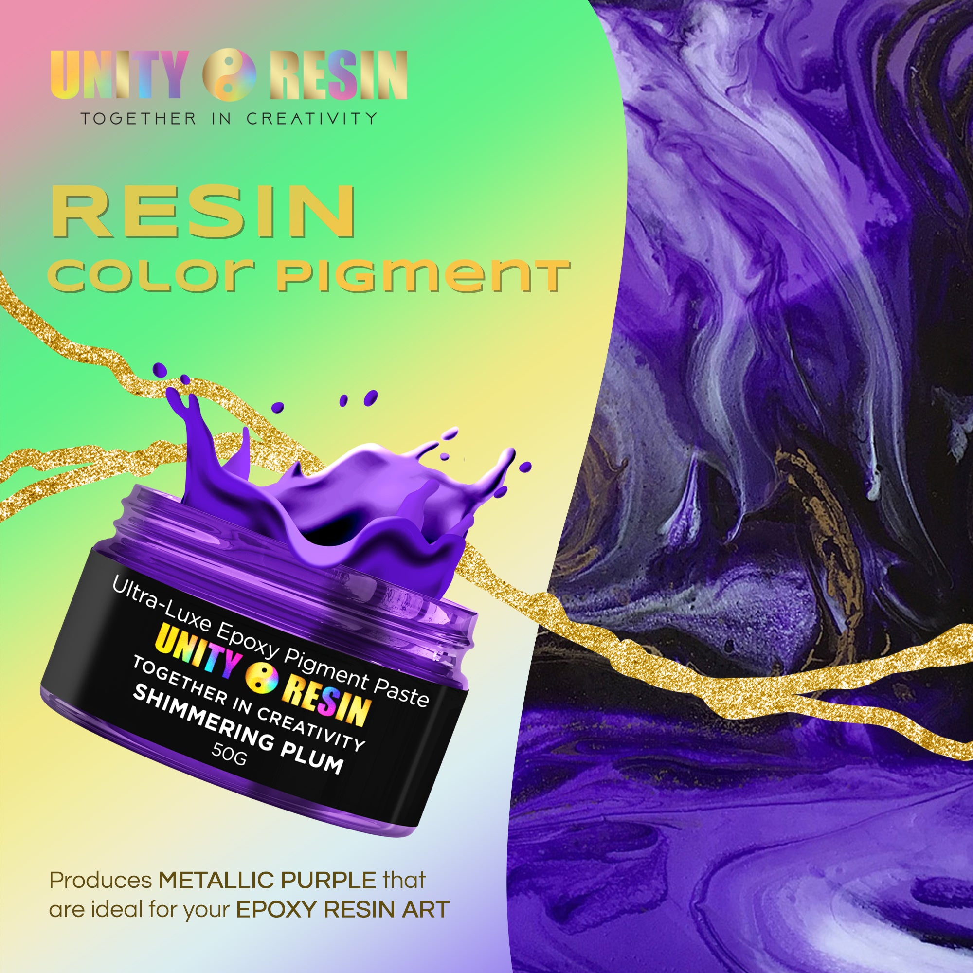 Ultra-Luxe Epoxy Resin Pigment Paste-SHIMMERING PLUM (50G)